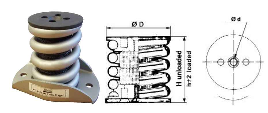VT4424-DM全金屬?gòu)椈蓽p振器