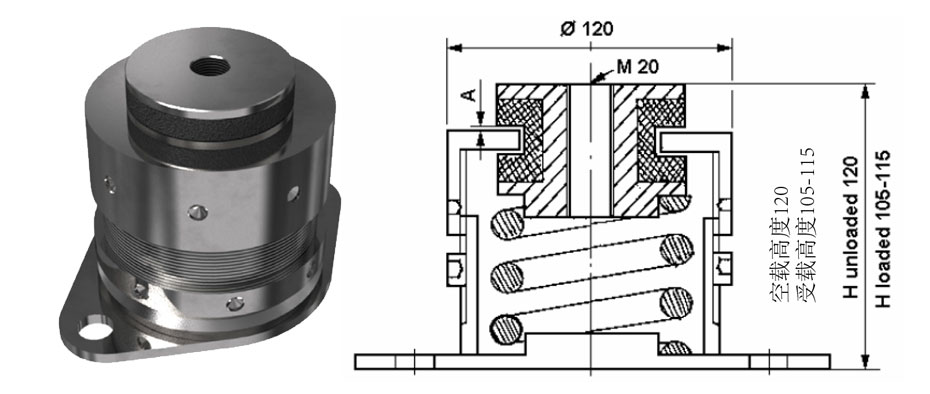 VT4100全金屬?gòu)椈蓽p震器