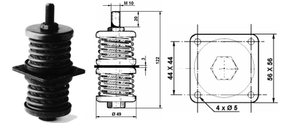 VT4570全金屬彈簧減震器