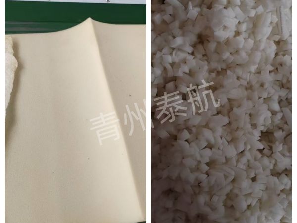 海綿切粒機(jī)效果